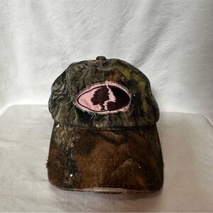 Mossy Oak Camouflage Hat with Pink Logo